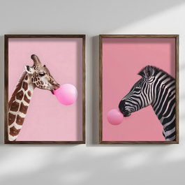 Wallity HUM107 Cuadros Decorativos enmarcados en MDF (2 piezas)